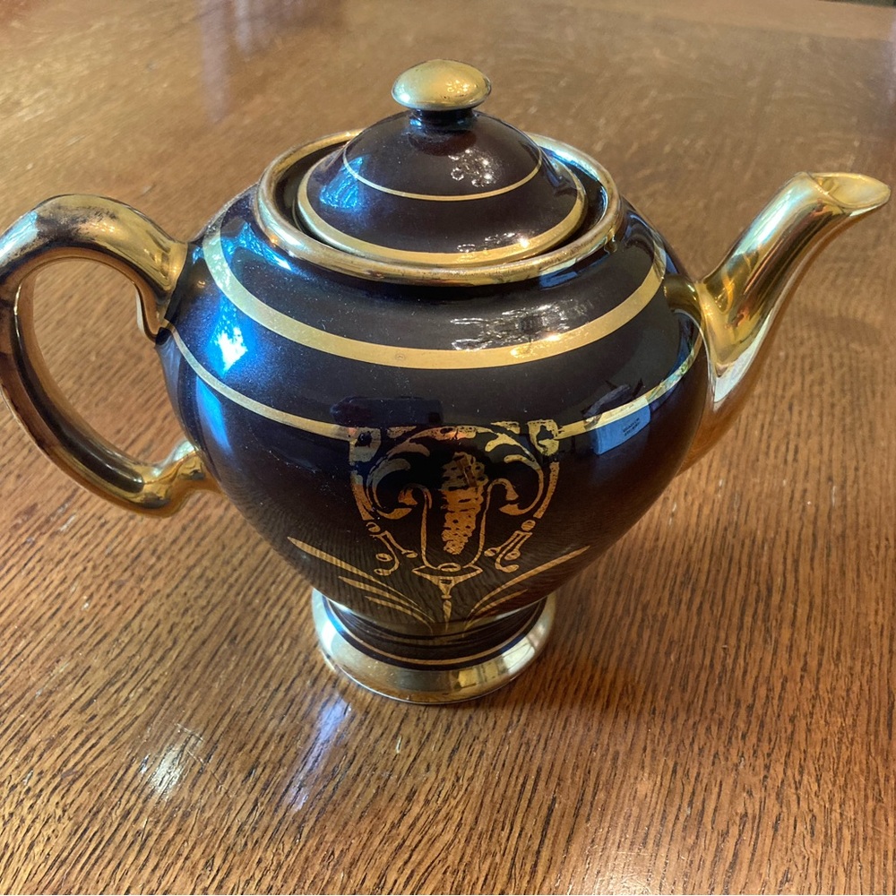 Brown and Gold Vintage McCormick Teapot